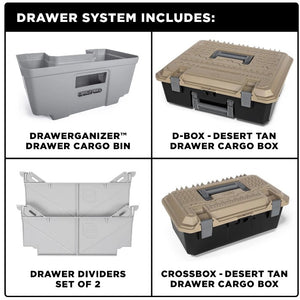 4 different-colored drawer boxes