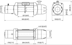 Winch 4x4 COME UP DS 9.5 RS 12V - synthetic rope