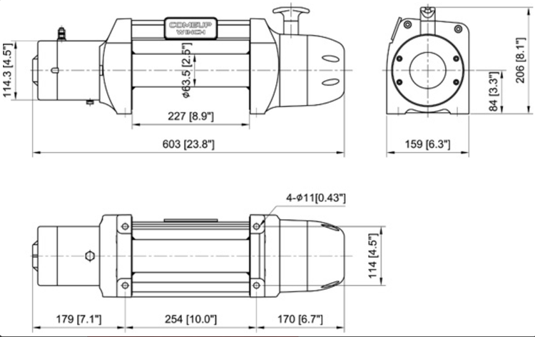 Winch 4x4 COME UP DS 9.5 RS 12V - synthetic rope