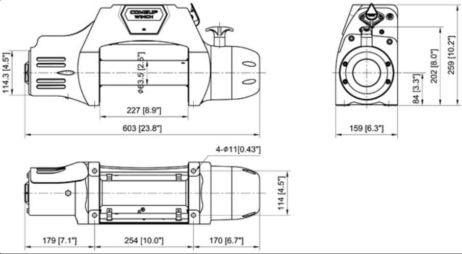 Winch 4x4 COME UP DS 9.5I 12V - steel cable