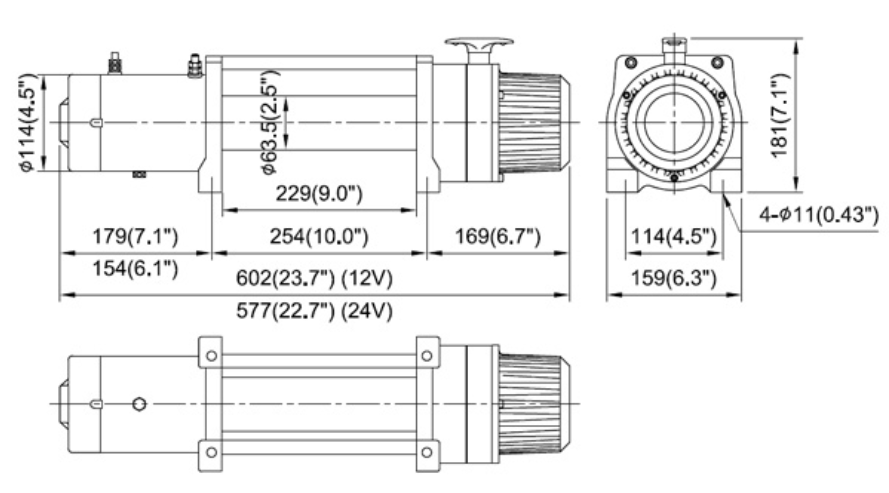 Winch 4x4 COME UP DV 9 24V - steel cable