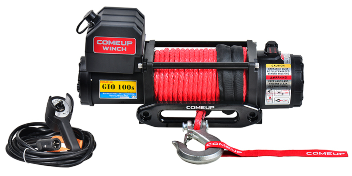 Comeup winch GIO 100S black and red with hook and wired remote control