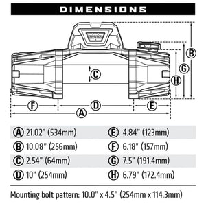 Winch WARN VR-EVO 10 S - 4.5 Tons - 12V - Synthetic