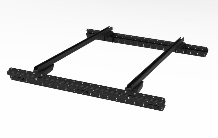 Roof rack Bed Truck (bottom) + 3 square roof bars 1500mm Rhinorack - Extra cabin