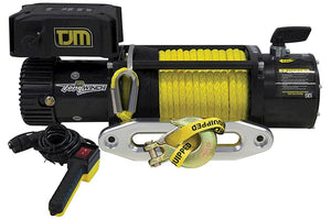 TJM winch with synthetic cable and yellow remote control