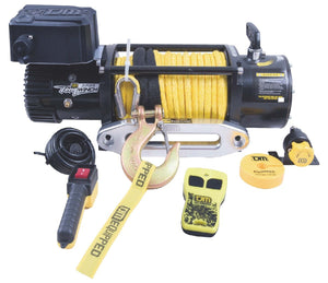 Winch TJM Torq Winch Synthetic with remote control Yellow