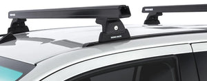 two black square roof racks rhinorack