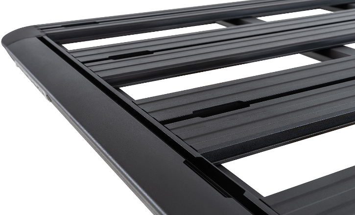 black roof rack with rail to fix objects
