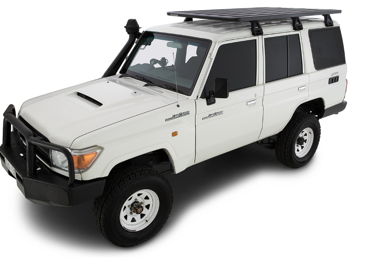 Toyota land cruiser white with bumper and roof rack