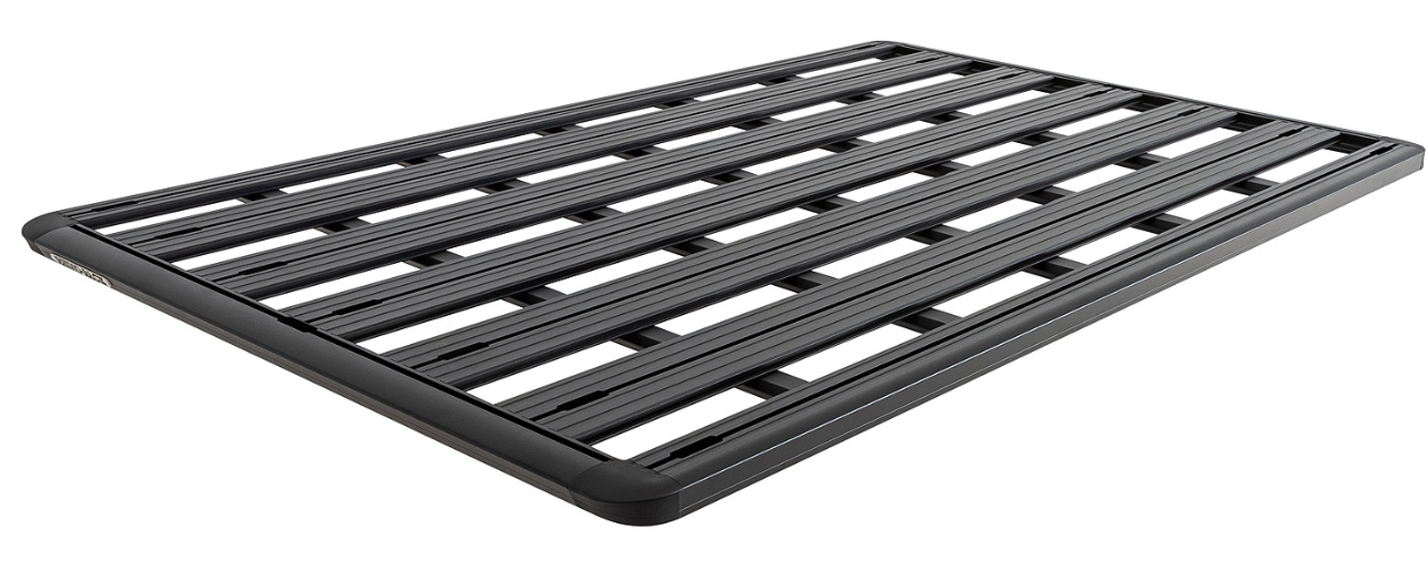 Large black roof rack in two levels