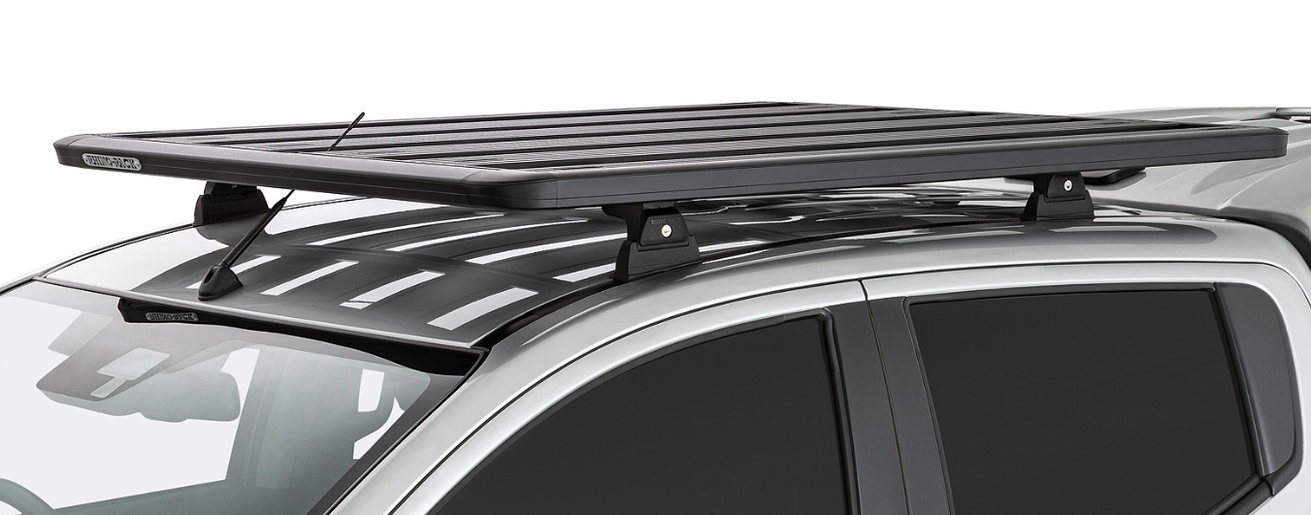 black roof rack with keyed fasteners on top
