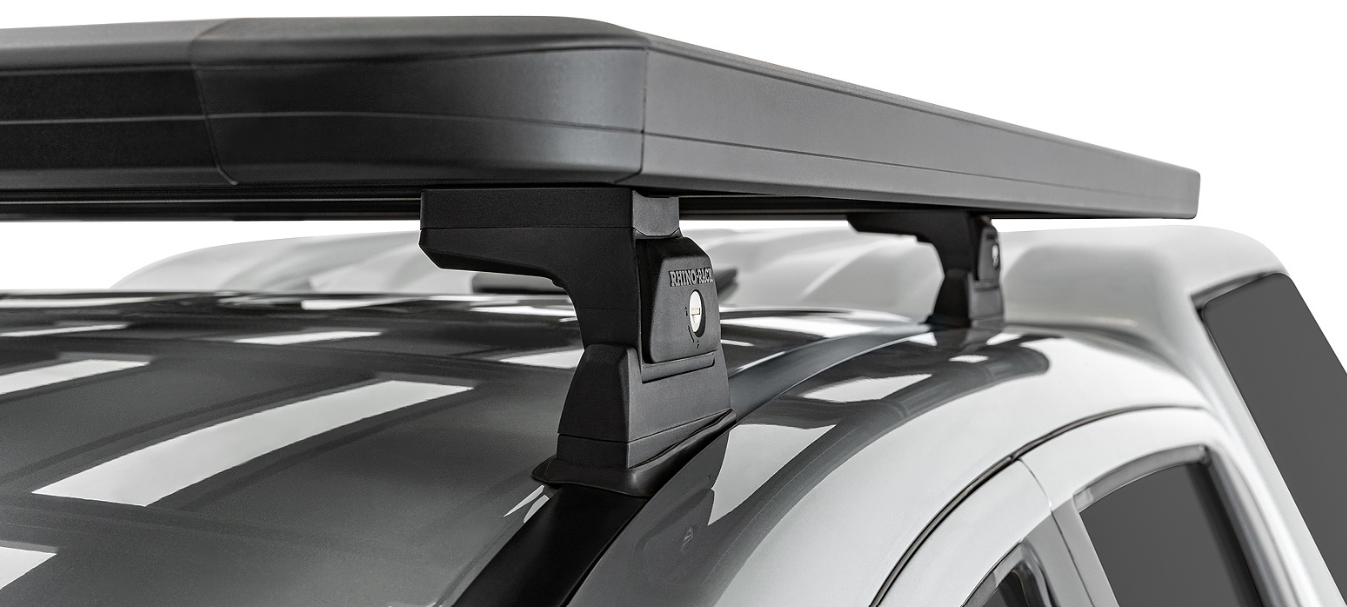 left attachment of a roof rack rhinorack on a vehicle