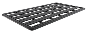 black rectangular roof rack with grid
