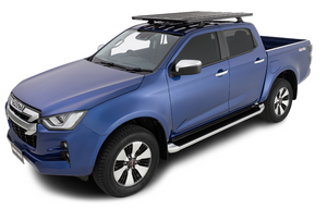 Isuzu D-Max blue with steps and roof rack