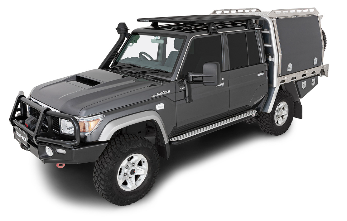 Toyota Land Cruiser 79 grey equipped for offroad