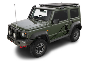 suzuki jimny green with roof rack and bumper