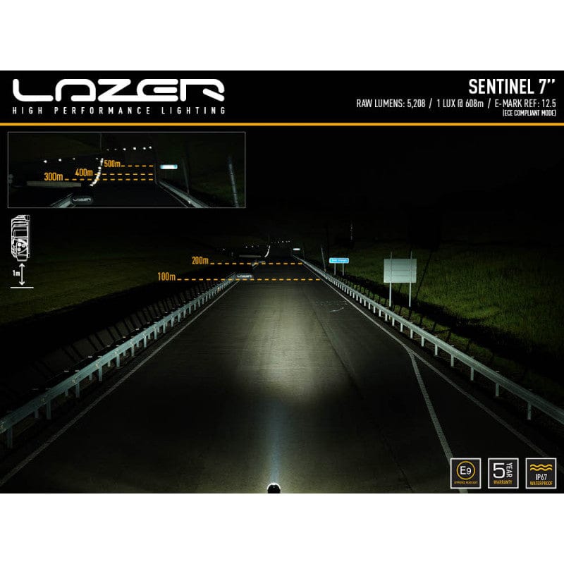 Lazer 7-inch LED light - Sentinel Standard - Homologated CE