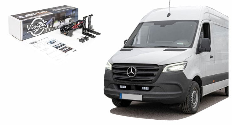 Kit of 2 Vision-X 3LED bars for Mercedes Sprinter 2018+, recessed in bumper