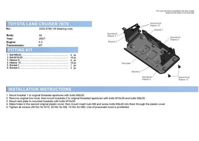 Rival Skid Plates | Toyota HZJ/GRJ 78/79 lower protection kit