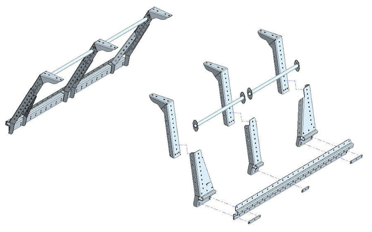 Multi Rack System Haut TECHNIC OFFROAD - Double/Extra Cab Pick-up - for Roof Racks RHINORACK