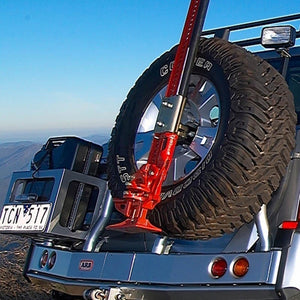 Hi-lift jack support on ARB wheel carrier